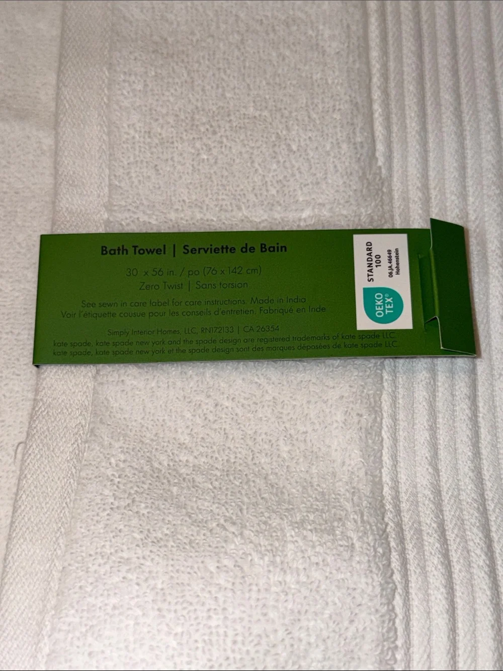 kate spade White Bathroom Linen Set